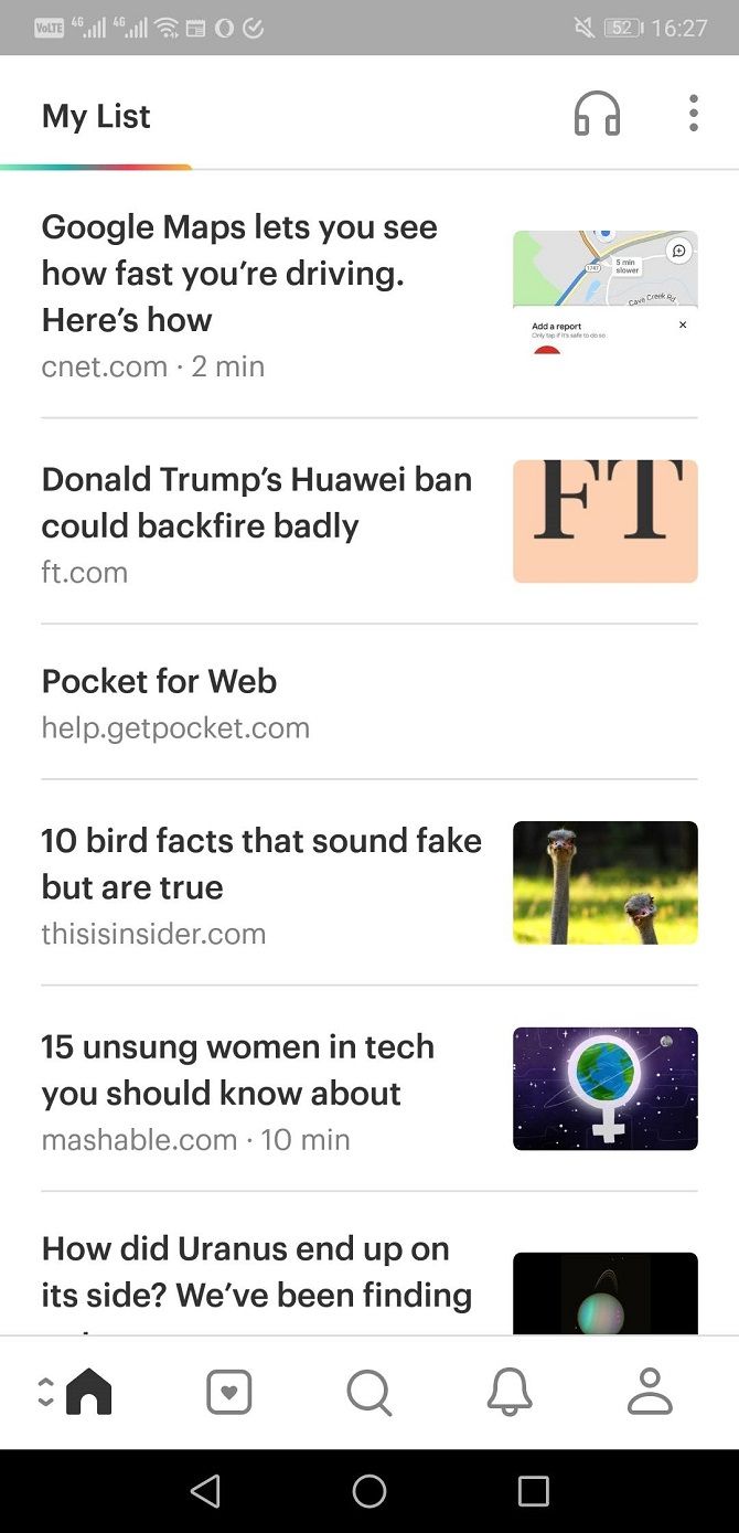 pocket app save articles for later list