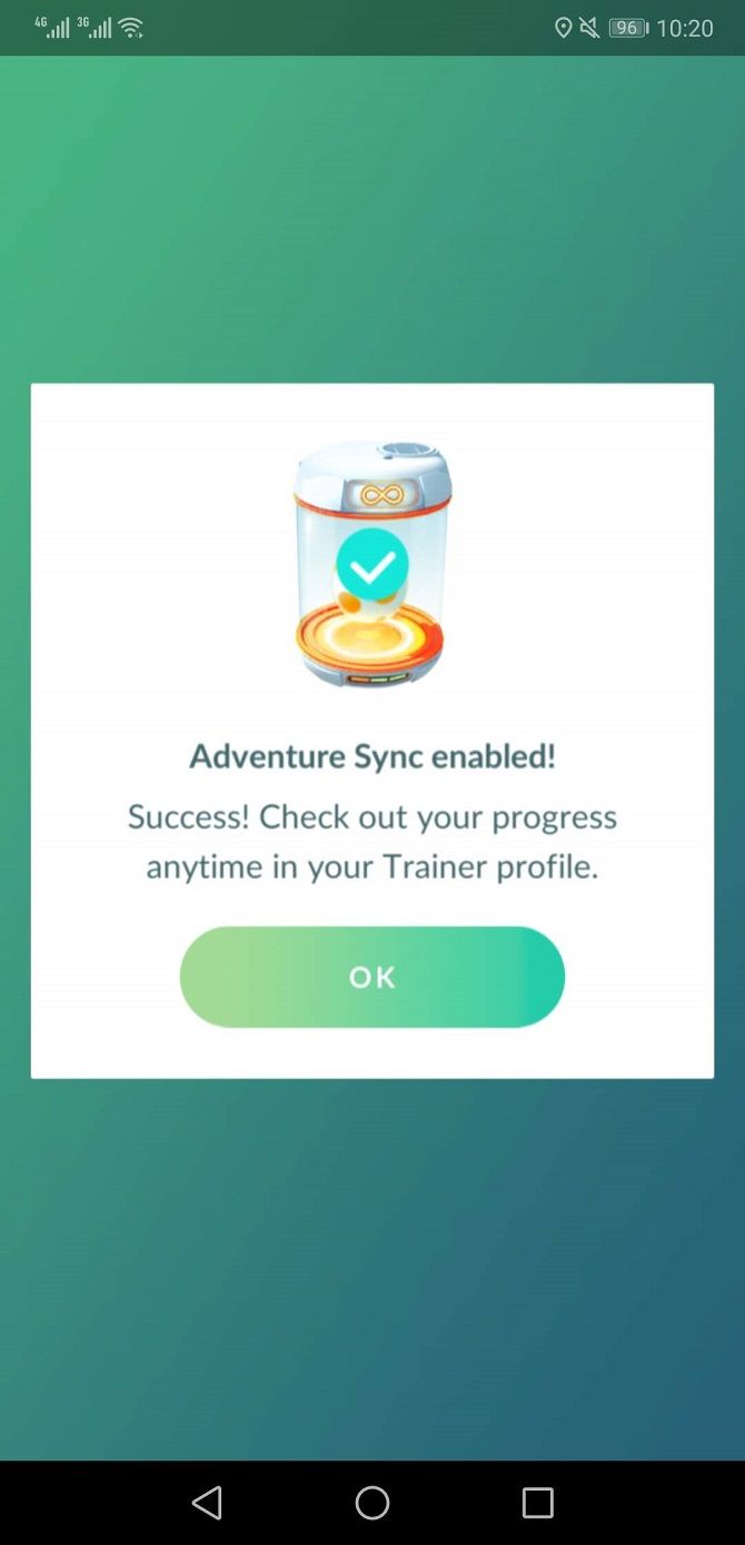 pokemon go adventure sync enabled in game