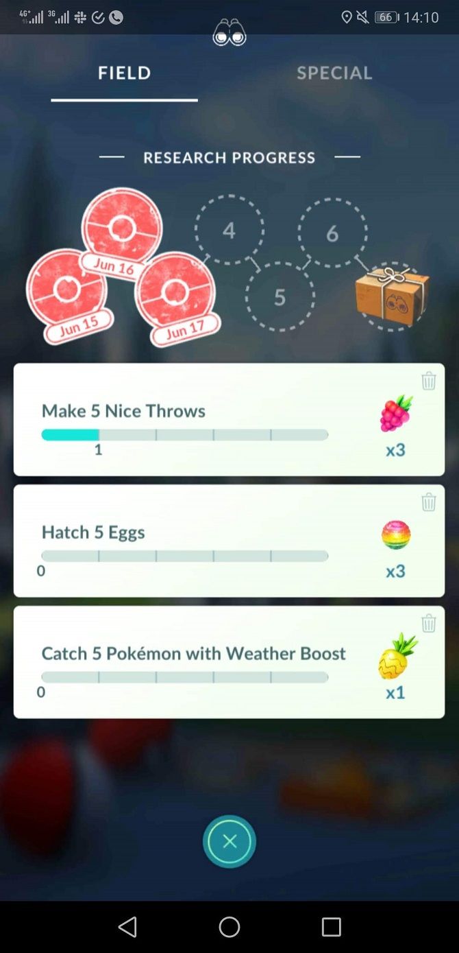 pokemon go field research missions lists
