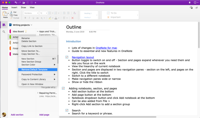 how to start using onenote on macbook