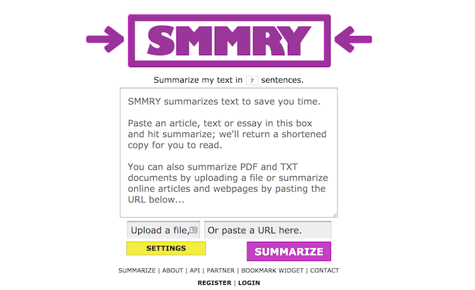 Summarize online articles with Smmry