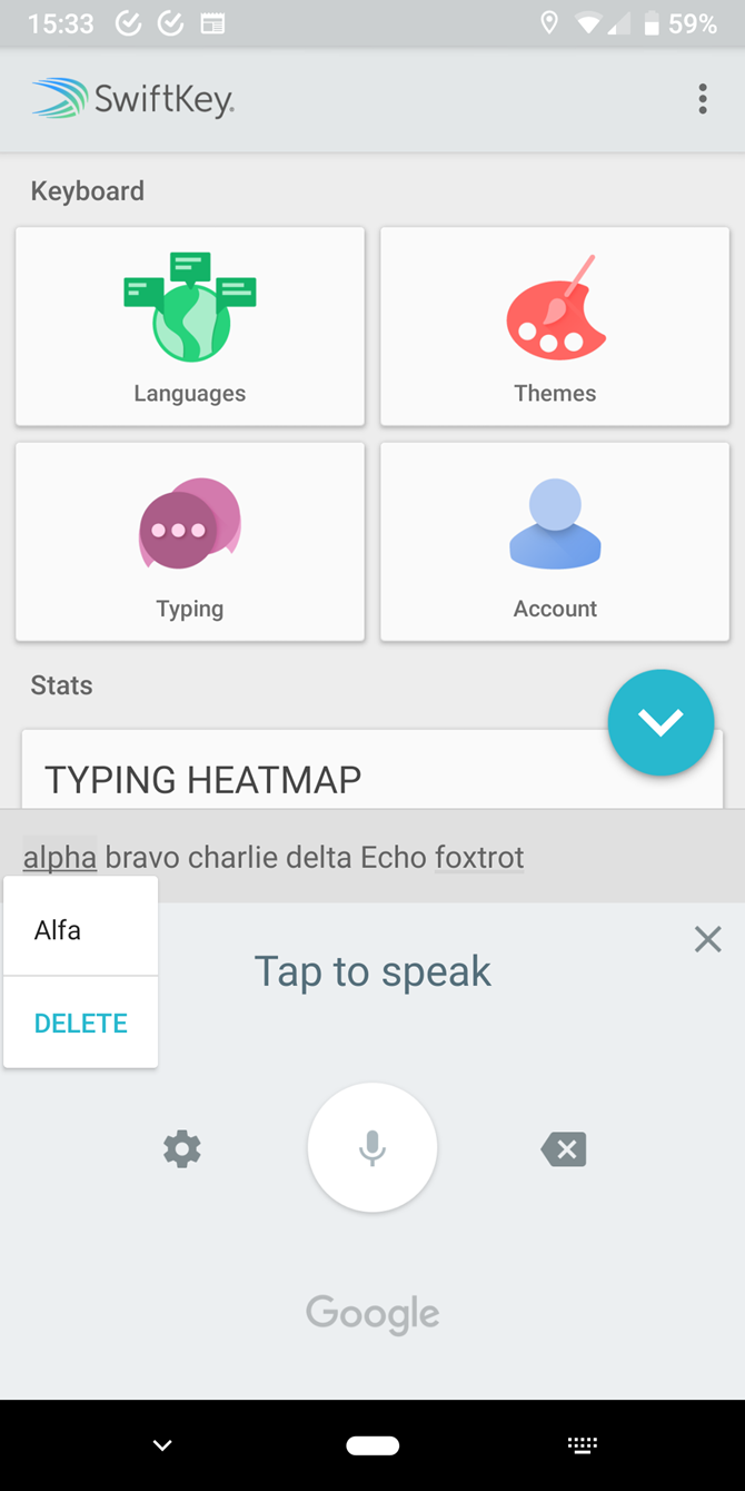 Android Voice Type Underline Word