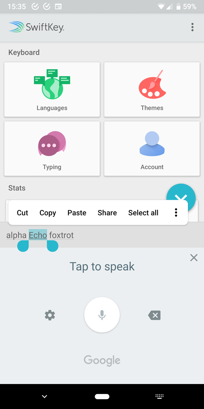 Android Voice Type Highlighted Word