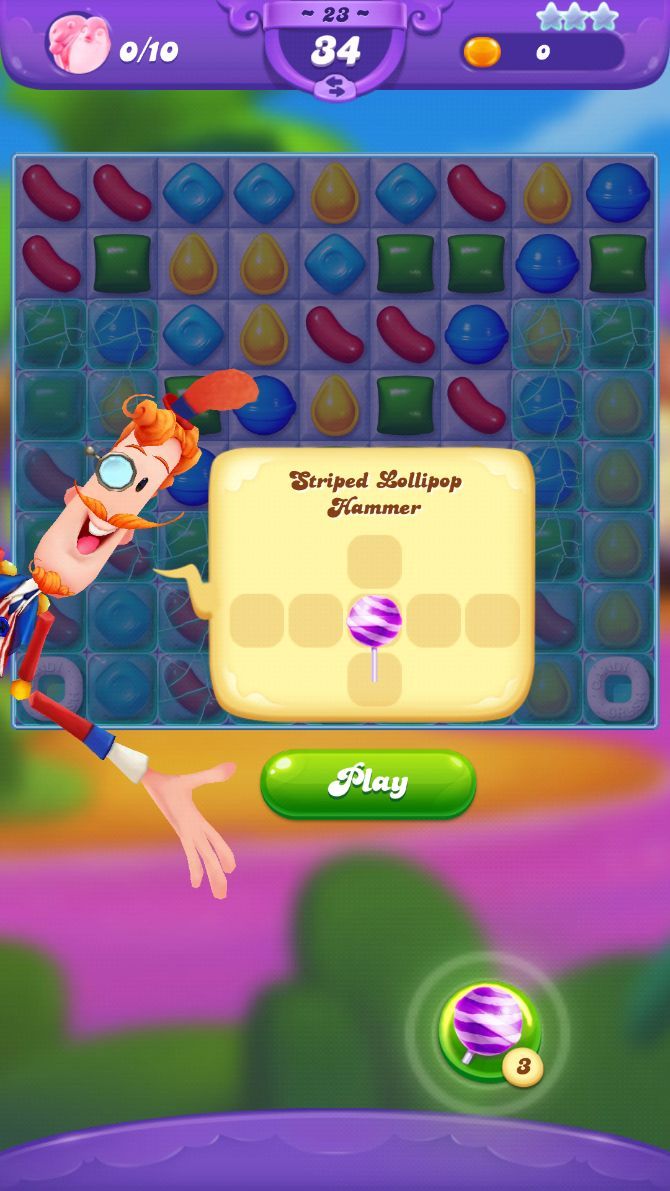 Candy Crush Friends Saga Cheats and Tips: Be stingy with when you use striped lollipop hammer booster