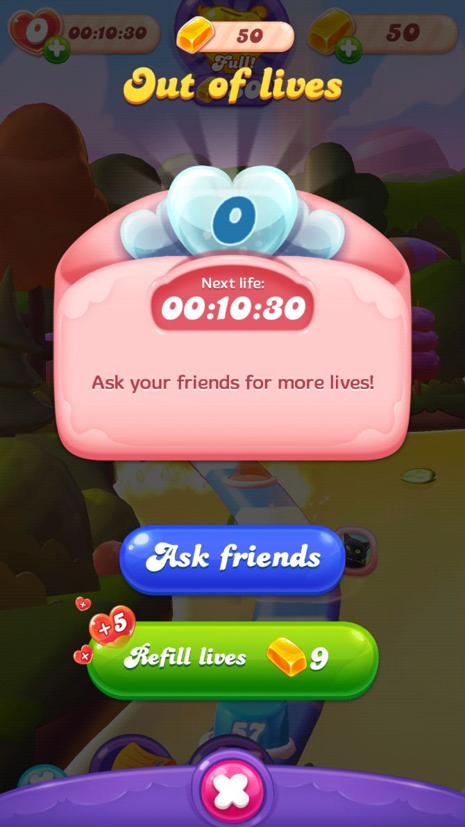 Candy Crush Friends Saga Cheats and Tips: When you run out of lives, you can wait to regenerate, ask friends, or cheat to gain lives