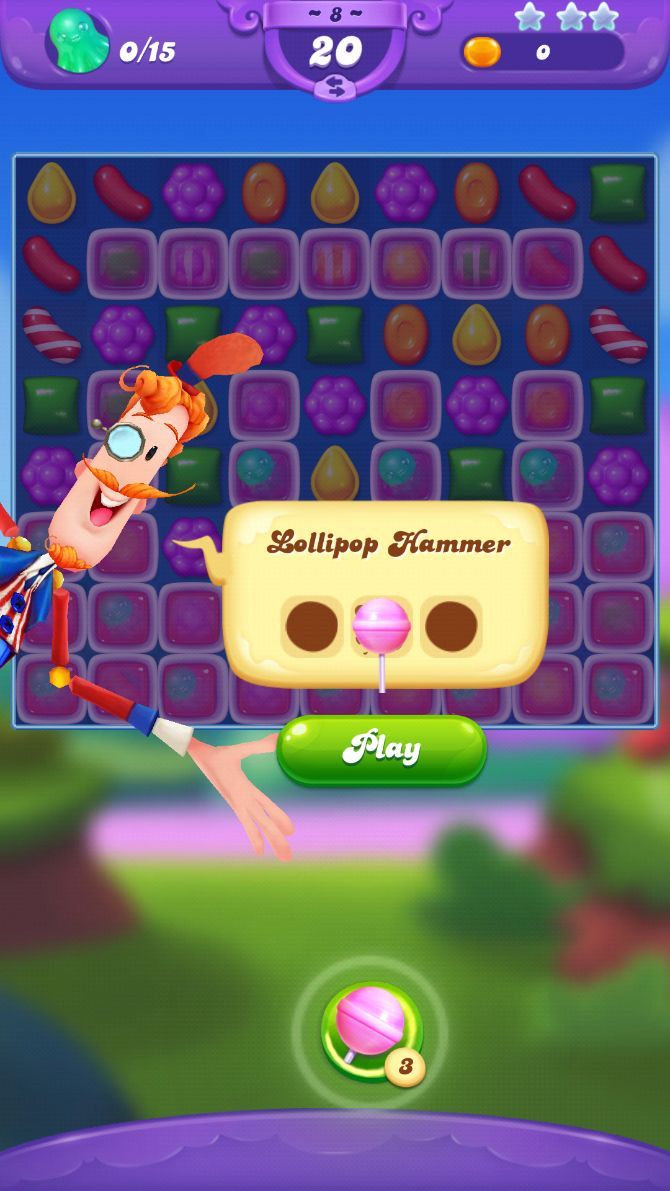 Candy Crush Friends Saga Cheats and Tips: The regular Lollipop hammer is easy to build again, so use this before any other lollipop hammer