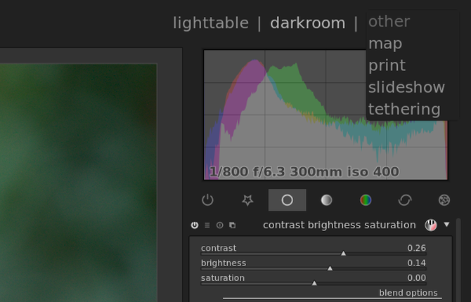 Other features in Darktable