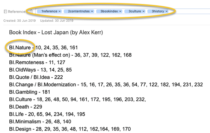 Evernote Book Index Example