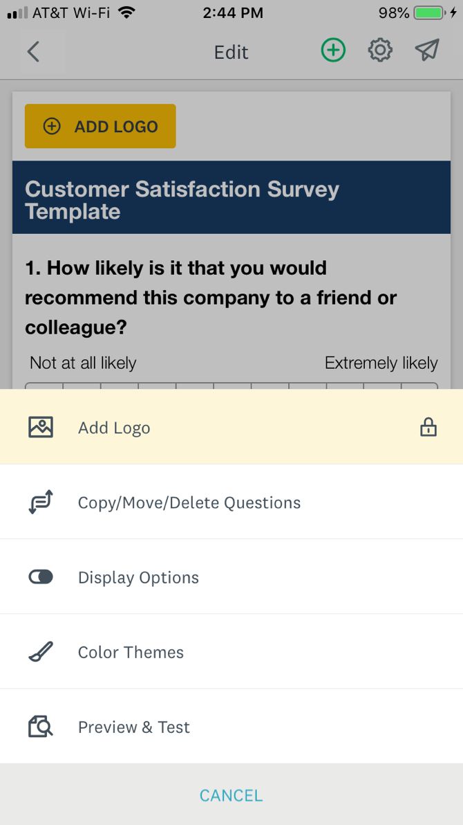 SurveyMonkey form actions