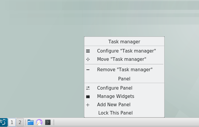 Options for configuring a panel in LXQt