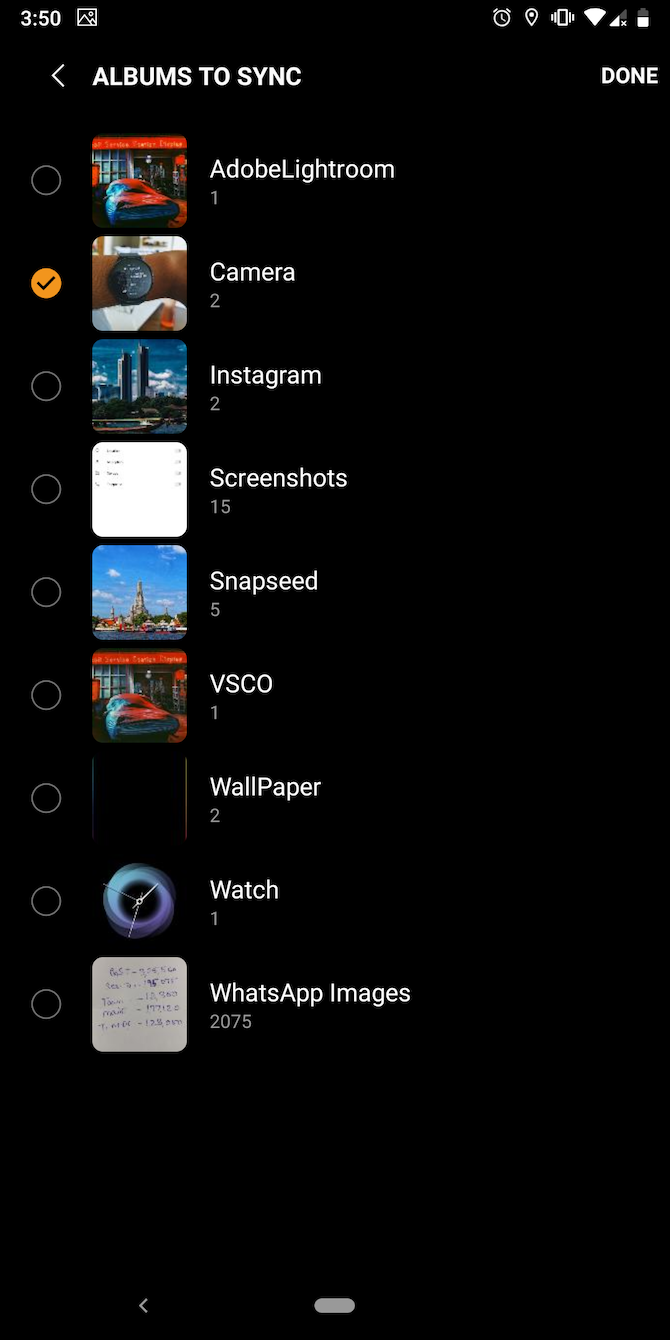 Add offline pictures Samsung watch