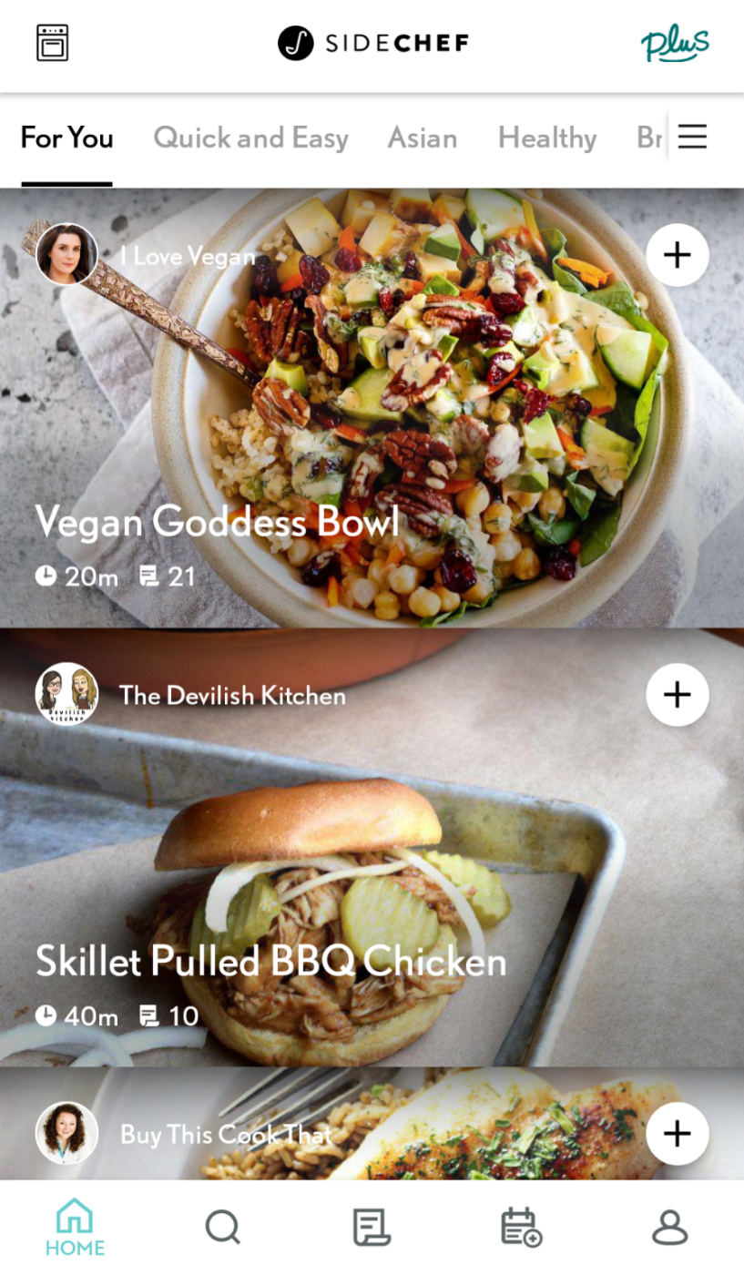 Sidechef has a variety of recipes based on your likes and dislikes