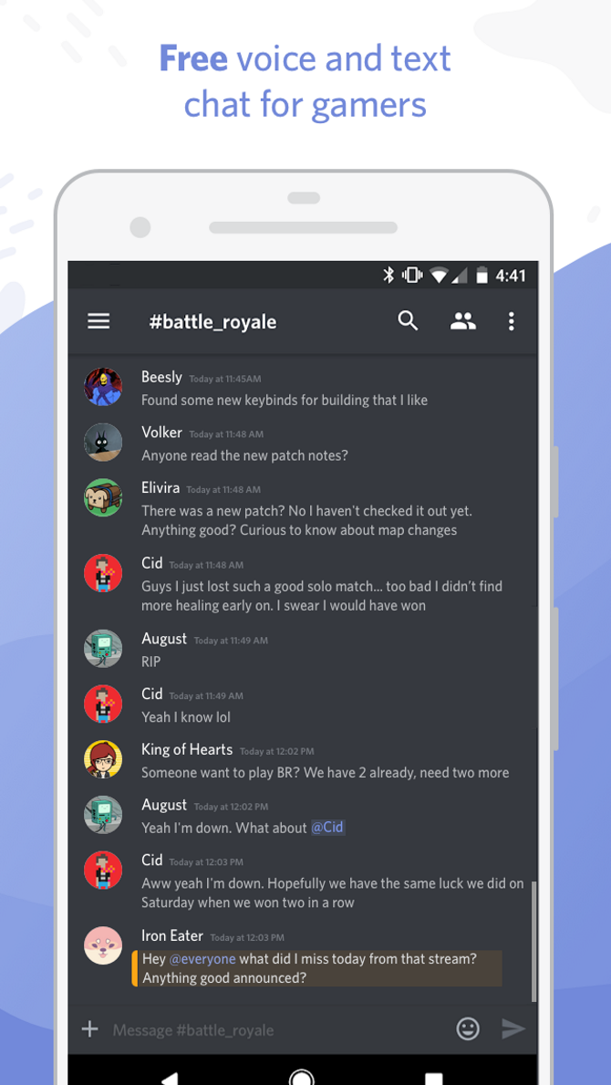 Free voice and text chat on Discord