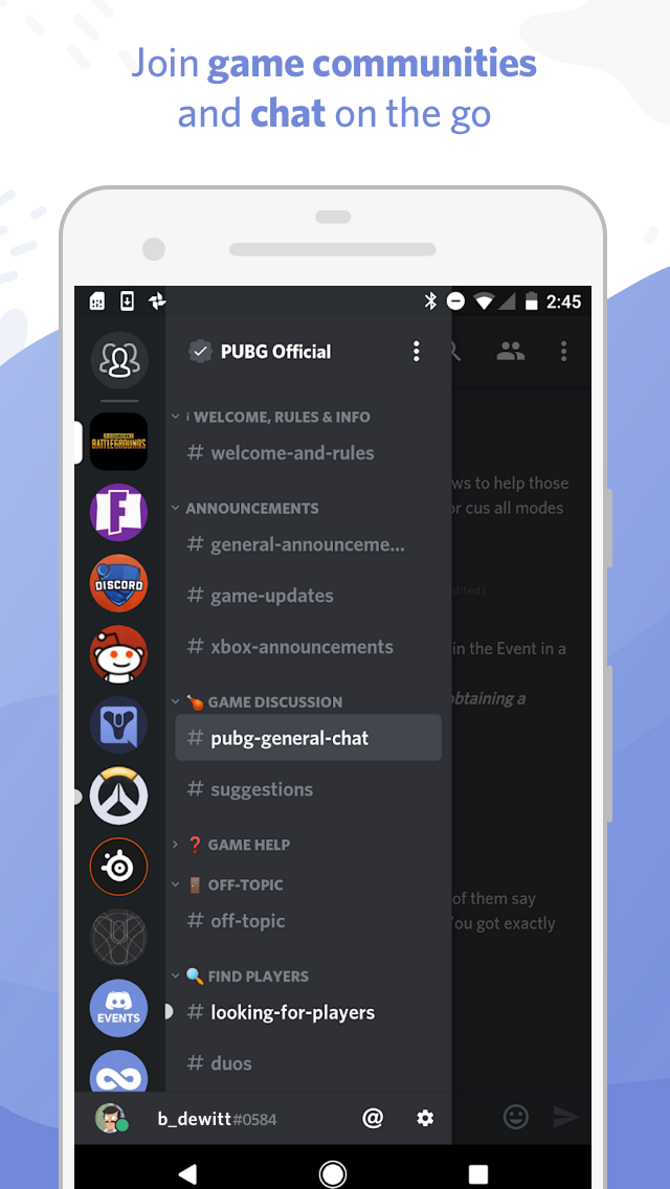 Join game communities on Discord
