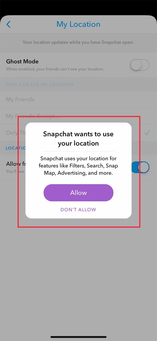 How to See Someone's Location on Snapchat Allow Access