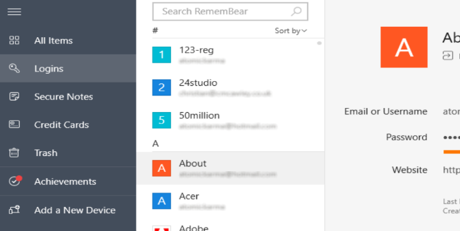 RememBear manages usernames and passwords
