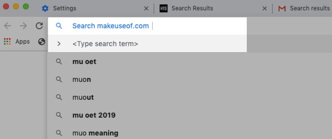 Search MakeUseOf from Chrome address bar with custom search engine