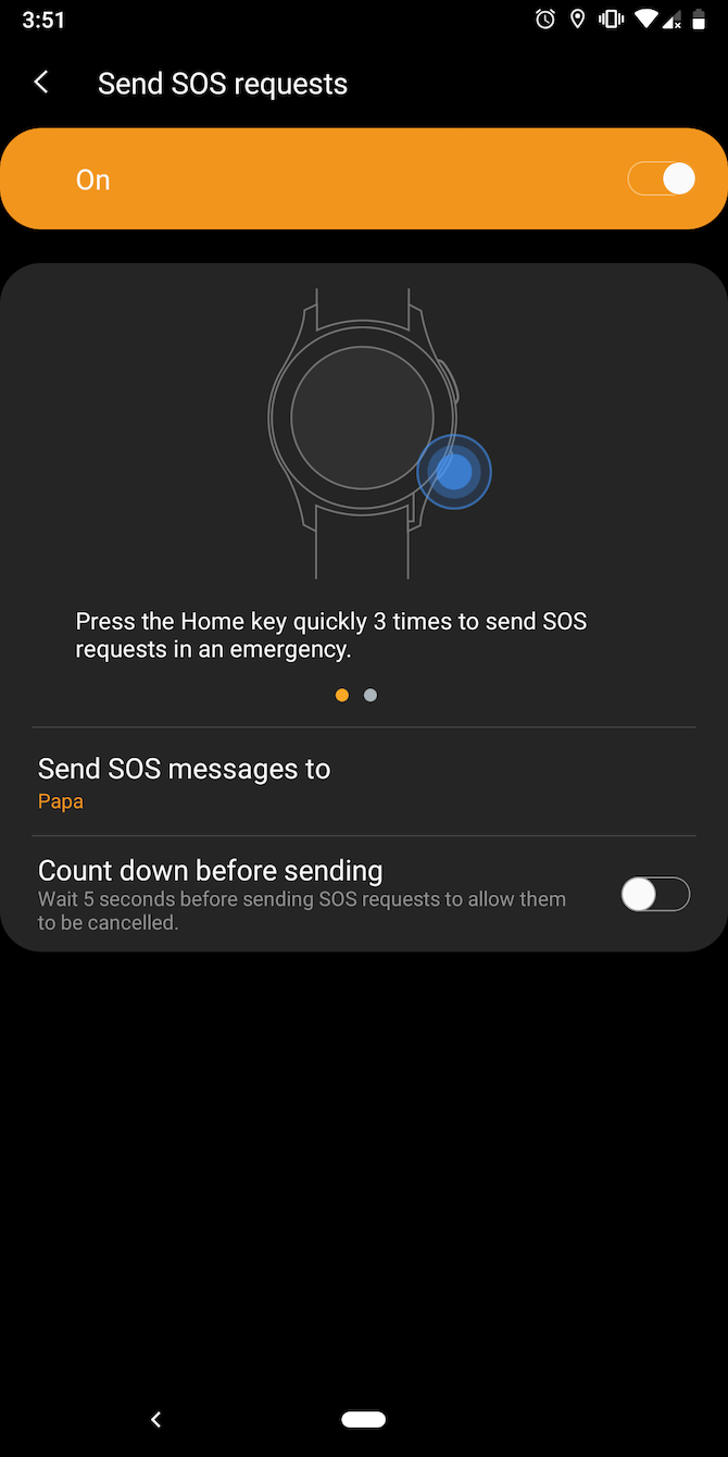 Send SOS requests on Samsung Galaxy watch