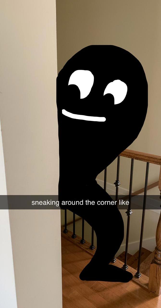 Funny Snapchat Drawings Sneaking Around the Corner