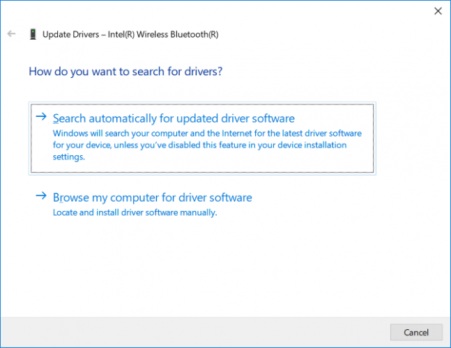 bluetooth driver windows 10 update 2019