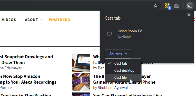 Casting a file on Chromecast