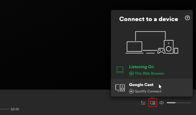 Setting up a Chromecast in Spotify