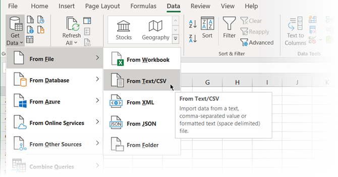 Launch the Text Data Wizard manually