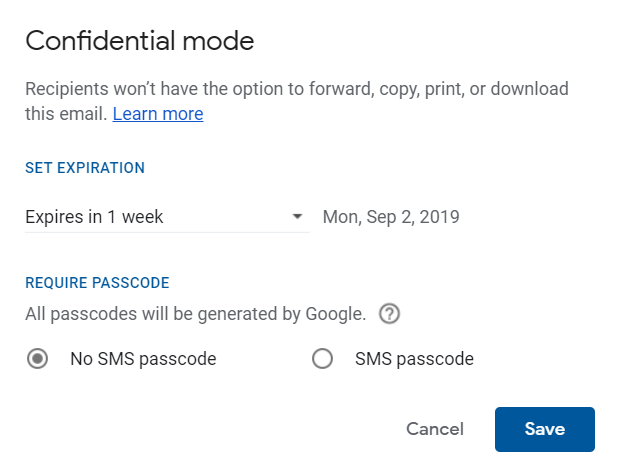 Gmail's Confidential Mode