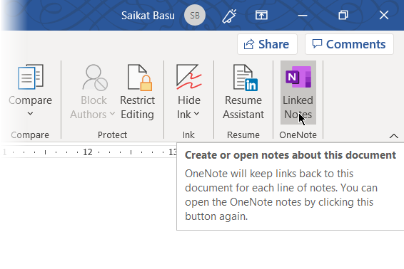 Linked Notes in Microsoft Word