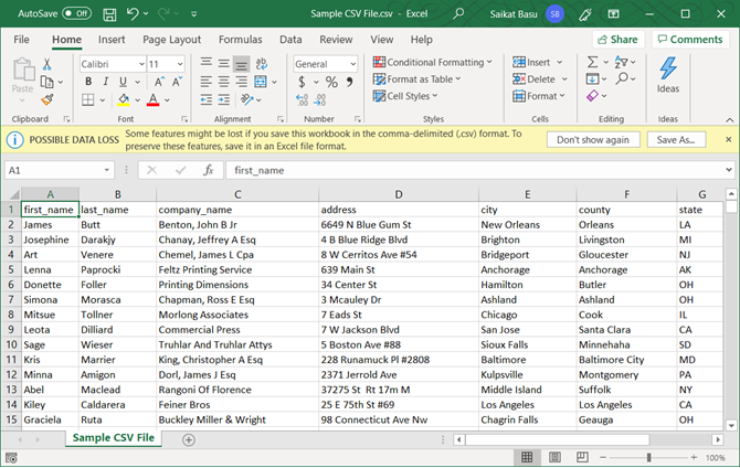 excel for mac save csv with wupted cells