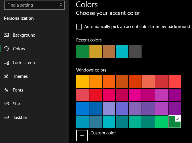 Windows 10 Elegir Color