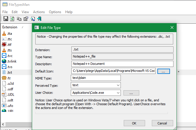 Windows FileTypesMan Change Icon