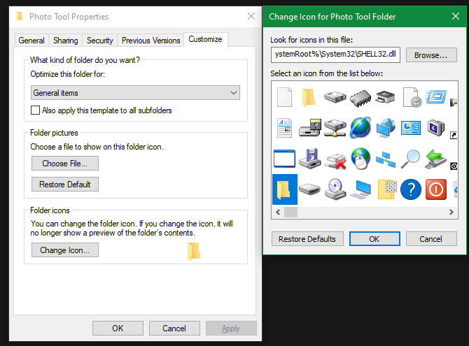 change program icon windows 10