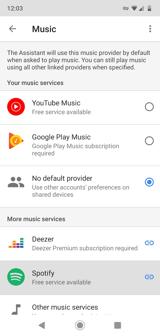 assistant choose music player