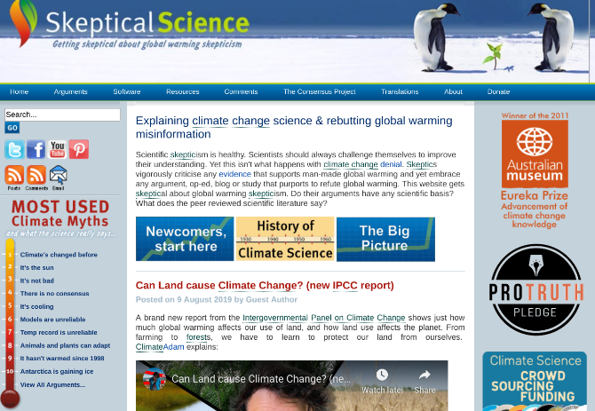Skeptical Science is an informative blog that debunks myths about climate change denial