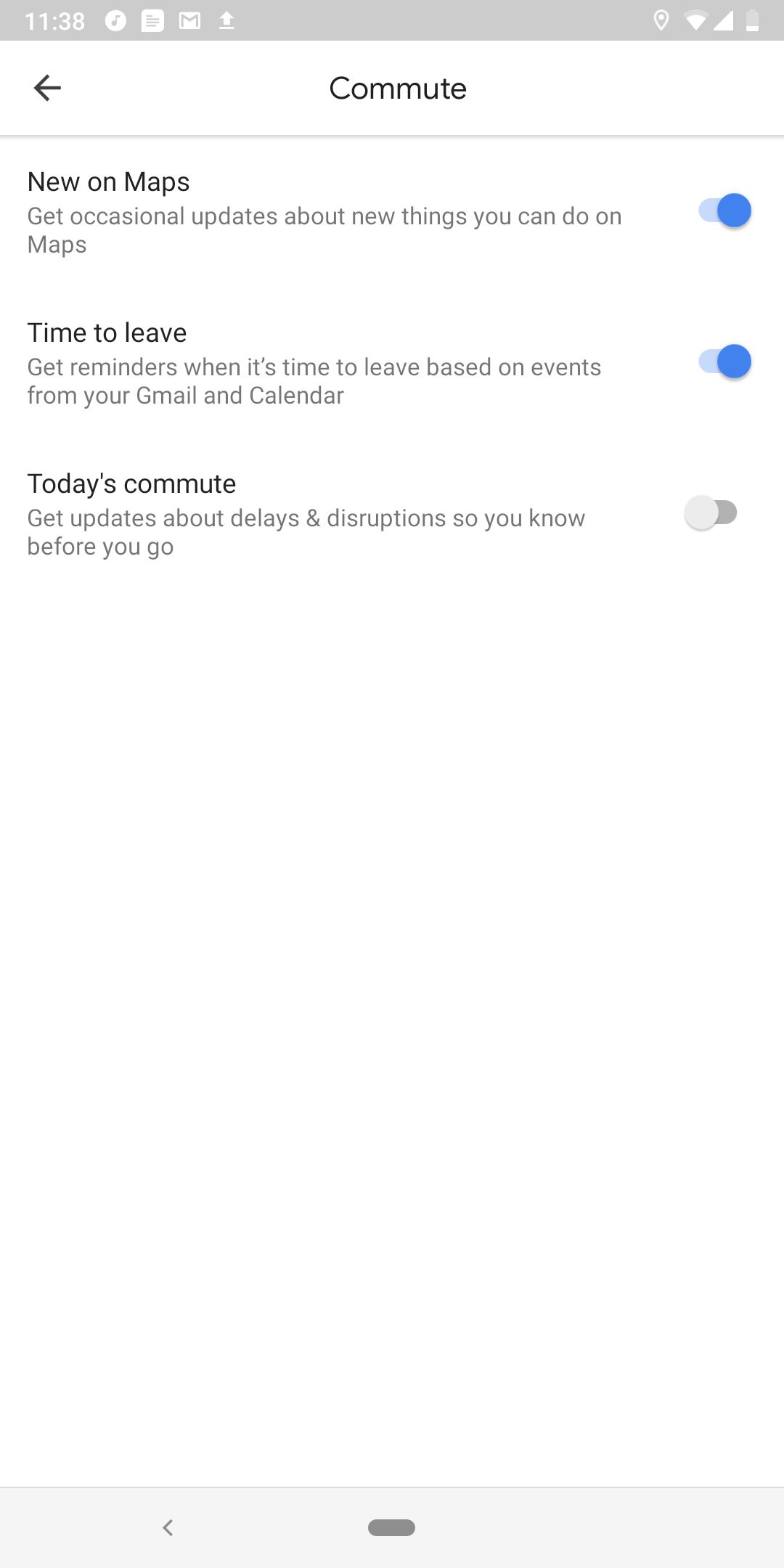 Enable commute notifications on google maps