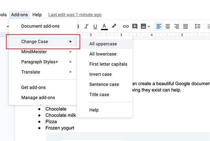 10 nette Möglichkeiten, schöne Google-Dokumente zu erstellen - create beautiful google docs 05 change case