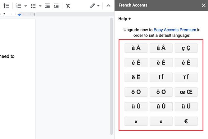 spanish accent marks on goole docs