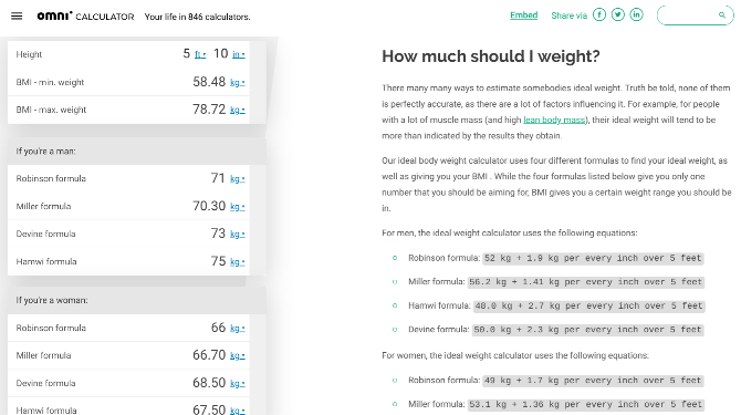 Use Omnicalculator to find your ideal body weight and BMI