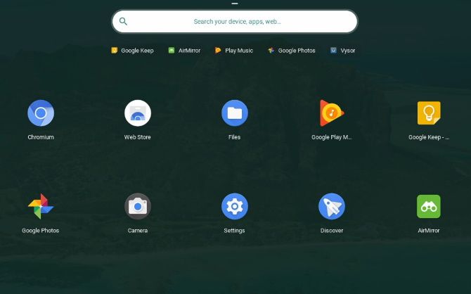 Pre-installed Chrome OS apps