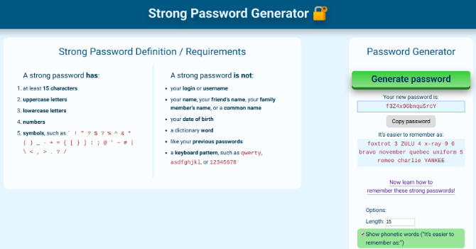 Strong Password Generator is a free online application to create unique memorable and strong passwords