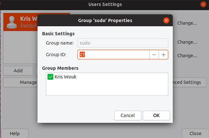 Managing groups with a GUI tool