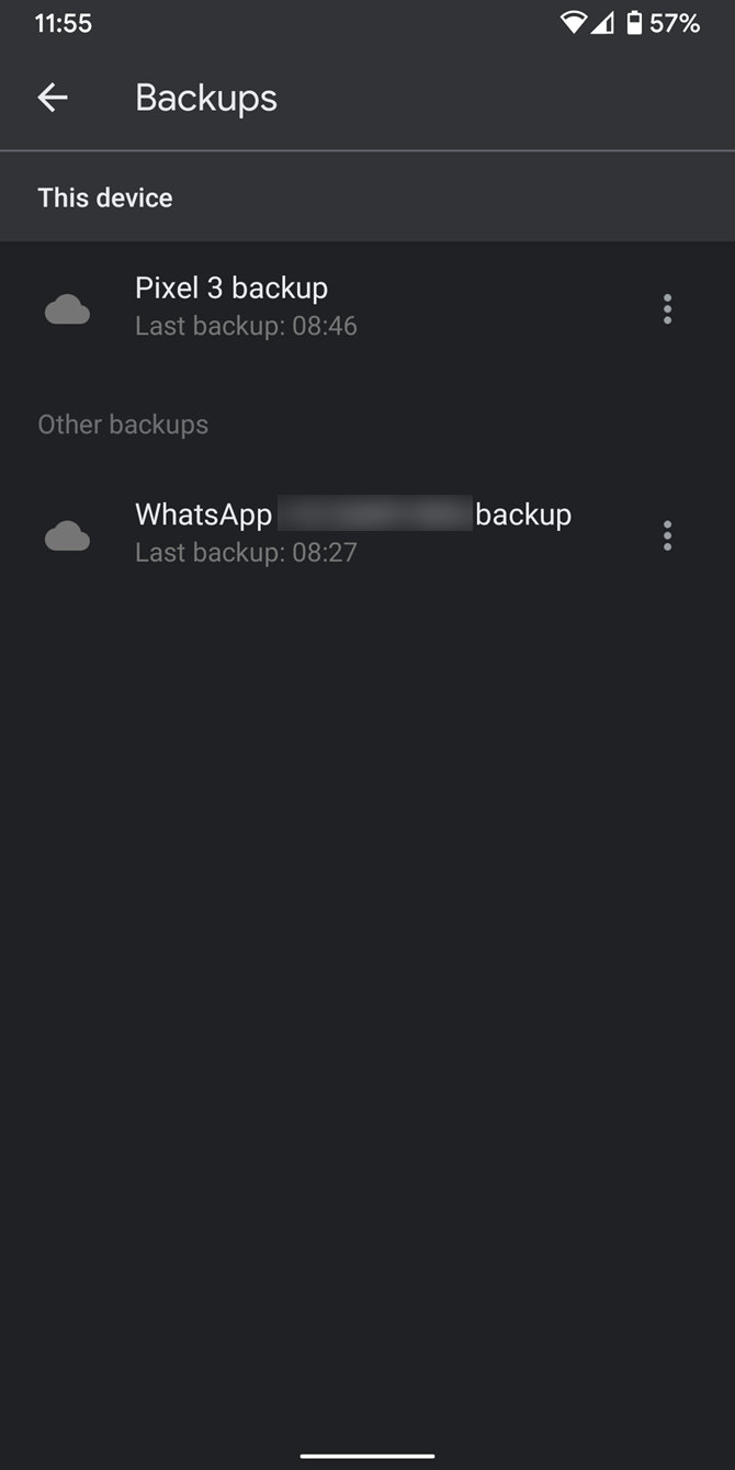 Android View Backups Drive