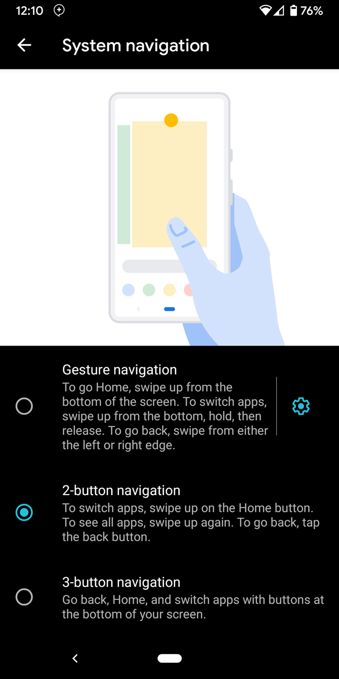 Android Choose Gesture Navigation