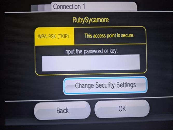 Wii Enter Security Key