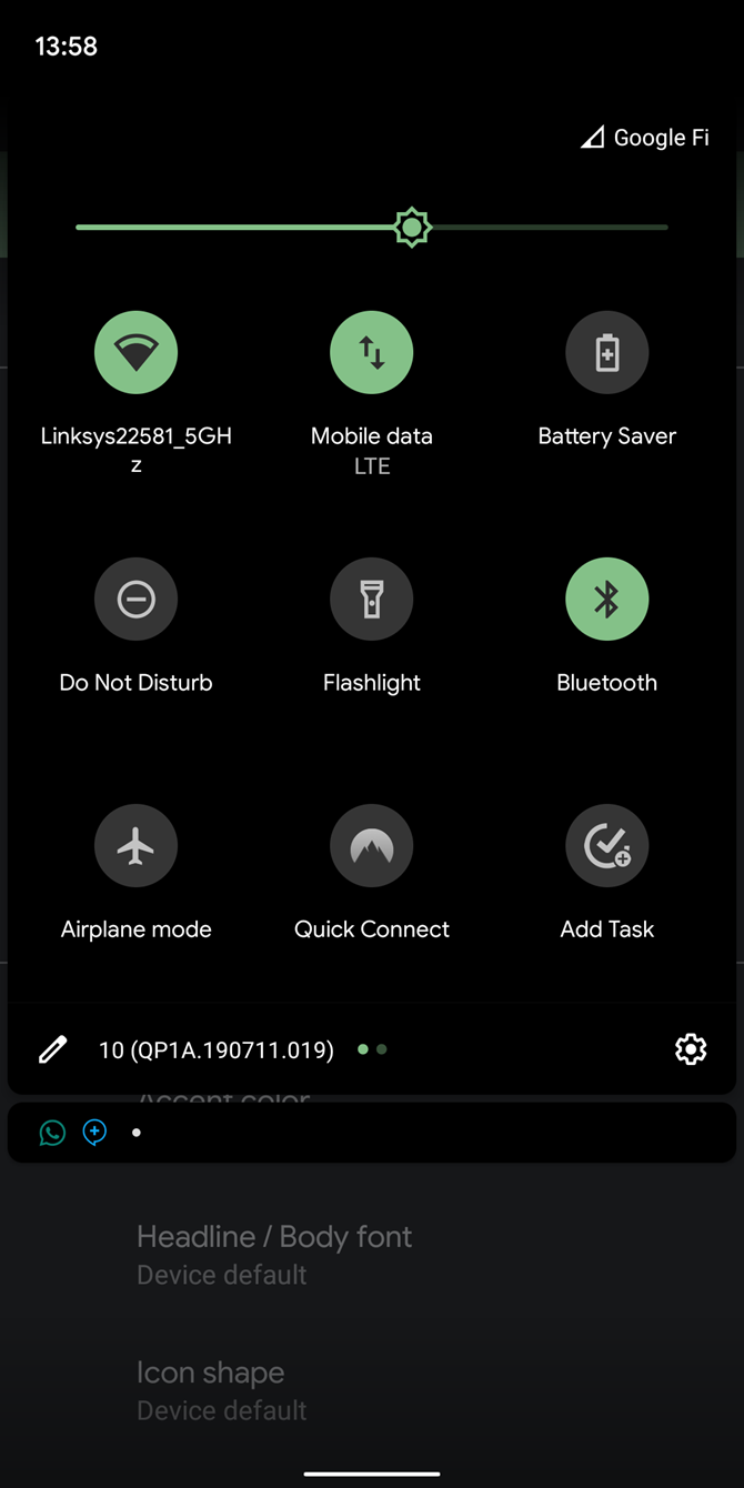 Android 10 Green Accent