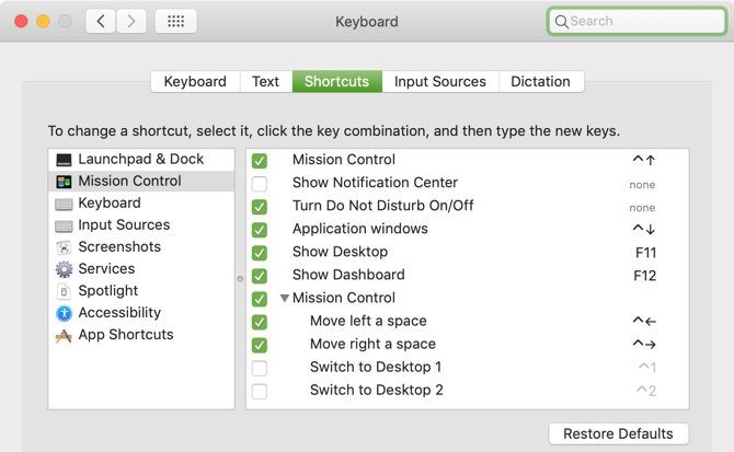 Current Keyboard Shortcuts Mac