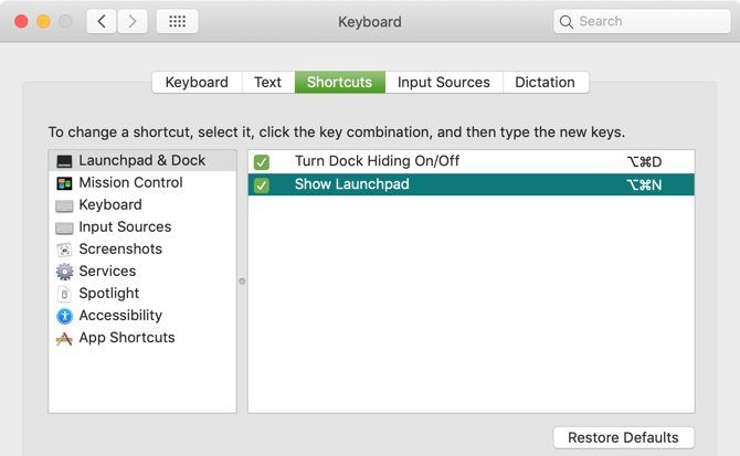 Successful Edit of Keyboard Shortcut Mac