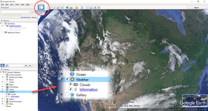 Google Earth Pro Weather Layer