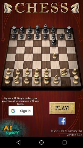 The start menu for Chess
